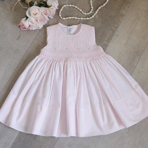 Pink Smocked Sleeveless Dress Size 24 Months Feltman Brothers BEAUTIFUL